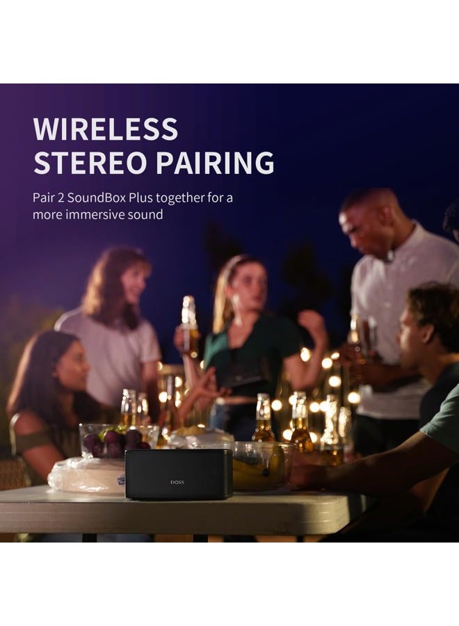 DOSS SoundBox Plus Portable Speaker with HD Sound and Deep Bass, Wireless Stereo Pairing, Touch Control, Multicolor LED Lights, 20 Hours Playtime, Speaker - Image 5